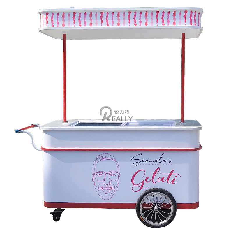 Mini Food Cart Ice Cream Freezer Cabinet Kiosk Ice Cream Cart Ice Cream Bikes Push Cart For Sale