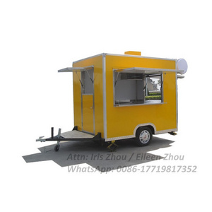 2024 Mobile Crepe Cart Street Food Vending Cart for Sales Hot Dog Cart Mobile Food Trailer With Big Wheels