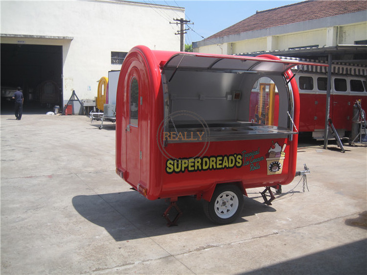 Stainless Steel Mobile Food Cart Flower Towing Fast Food Cart Fully Equipt Bbq Mini Food Trailer With Wheels & Fryers