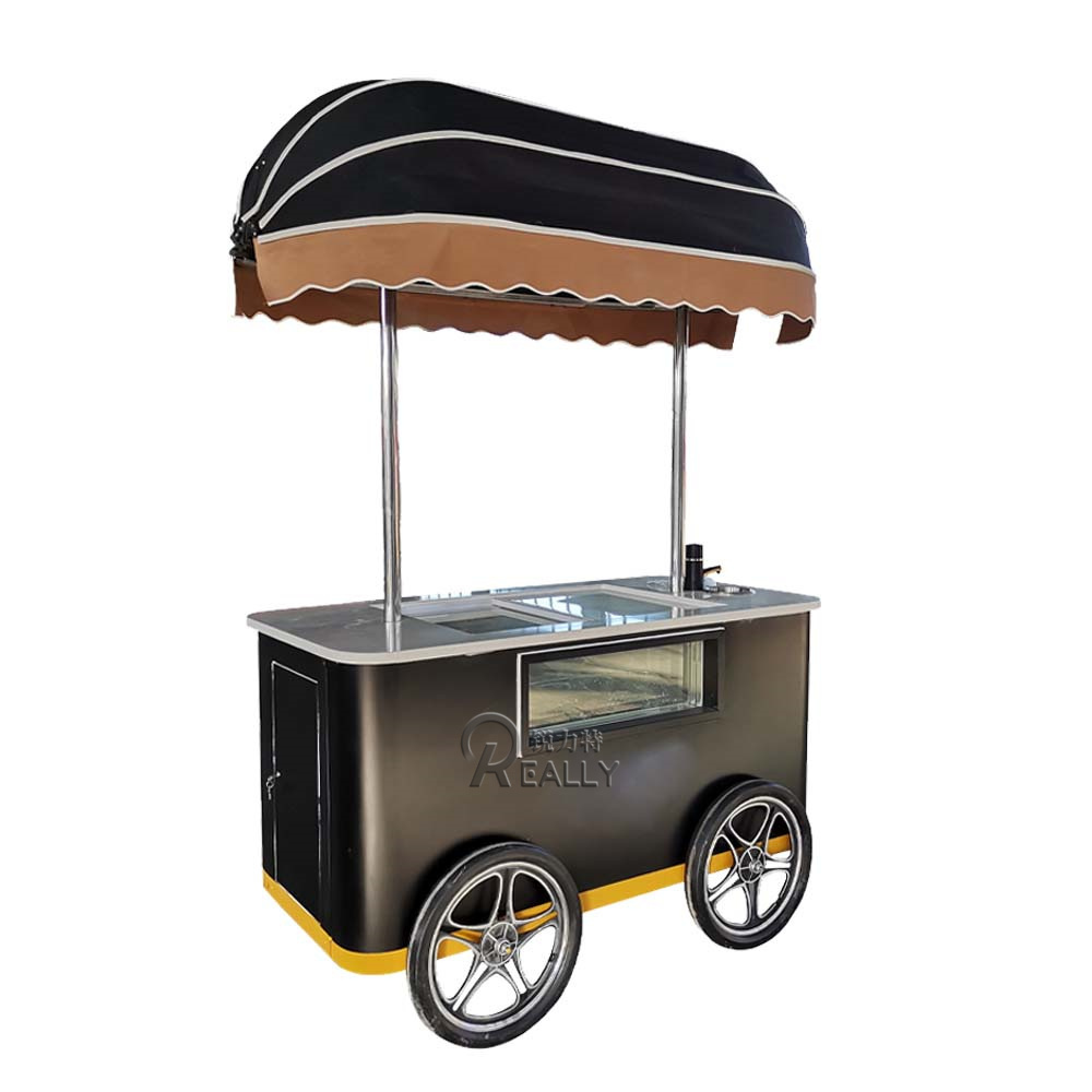 Coffee Tricycle 3 Wheel Ice Cream Food Cart With Ce Iso Certification Mobile Pancake Food Vending Van Food Truck Ice Cream Cart