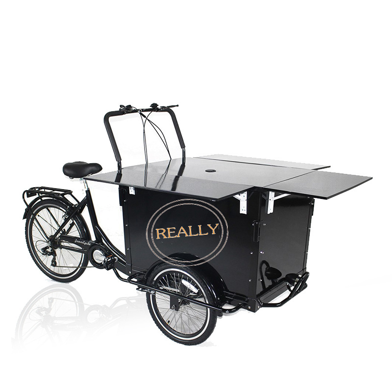 Best Mobile Electric Cargo Bike Trailer 3 Wheel Tricycle with Front Basket Food Bicycle Coffee Bread Bike