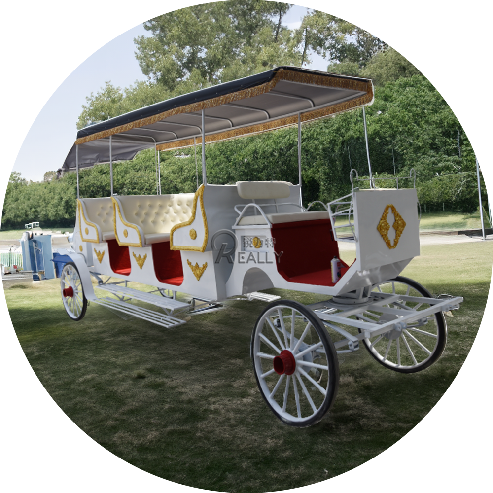 2024 Luxury Four Wheels Royal Horse Carriage For Sale Park Sightseeing Tour Horse Carriage Tourist Special Transportation