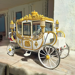 2024 Sightseeing Luxury Sightseeing For Park Horse Carriage Hot Selling Luxury Four Wheels Royal Horse Carriage Manufacturer