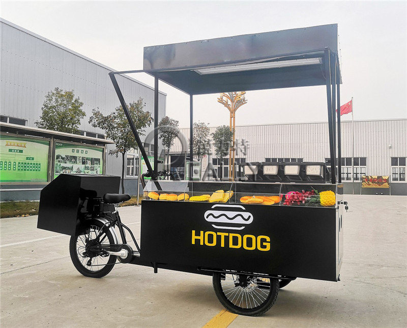 OEM Commercial Mobile Vending Cart Electric Hot Dog Tricycle 3 Wheel Food Trike Bike with Fridge