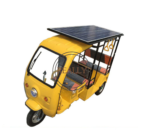 OEM Electric Tricycles 3 Wheel Motorcycle for Passenger Rickshaw Taxi Tuk Tuk with Solar Panel