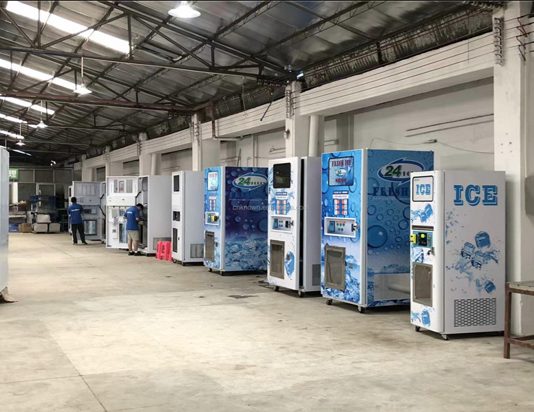 450kg/day 24 Hours Automatic IC Card Pure Ice Water Vending Machine Automatic Bagging And Bulk Sell Outdoor Ice Vending Machine