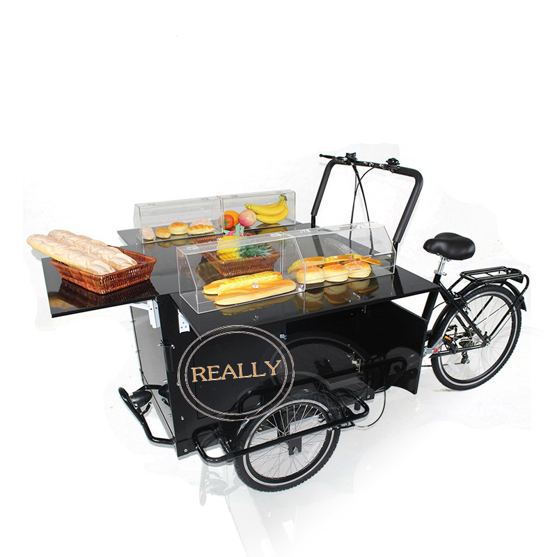 Best Mobile Electric Cargo Bike Trailer 3 Wheel Tricycle with Front Basket Food Bicycle Coffee Bread Bike