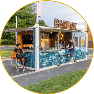 40 Ft Flat Pack Shipping Container Food Truck Prefab Container Coffee Shop Shipping Container Bar Restaurant