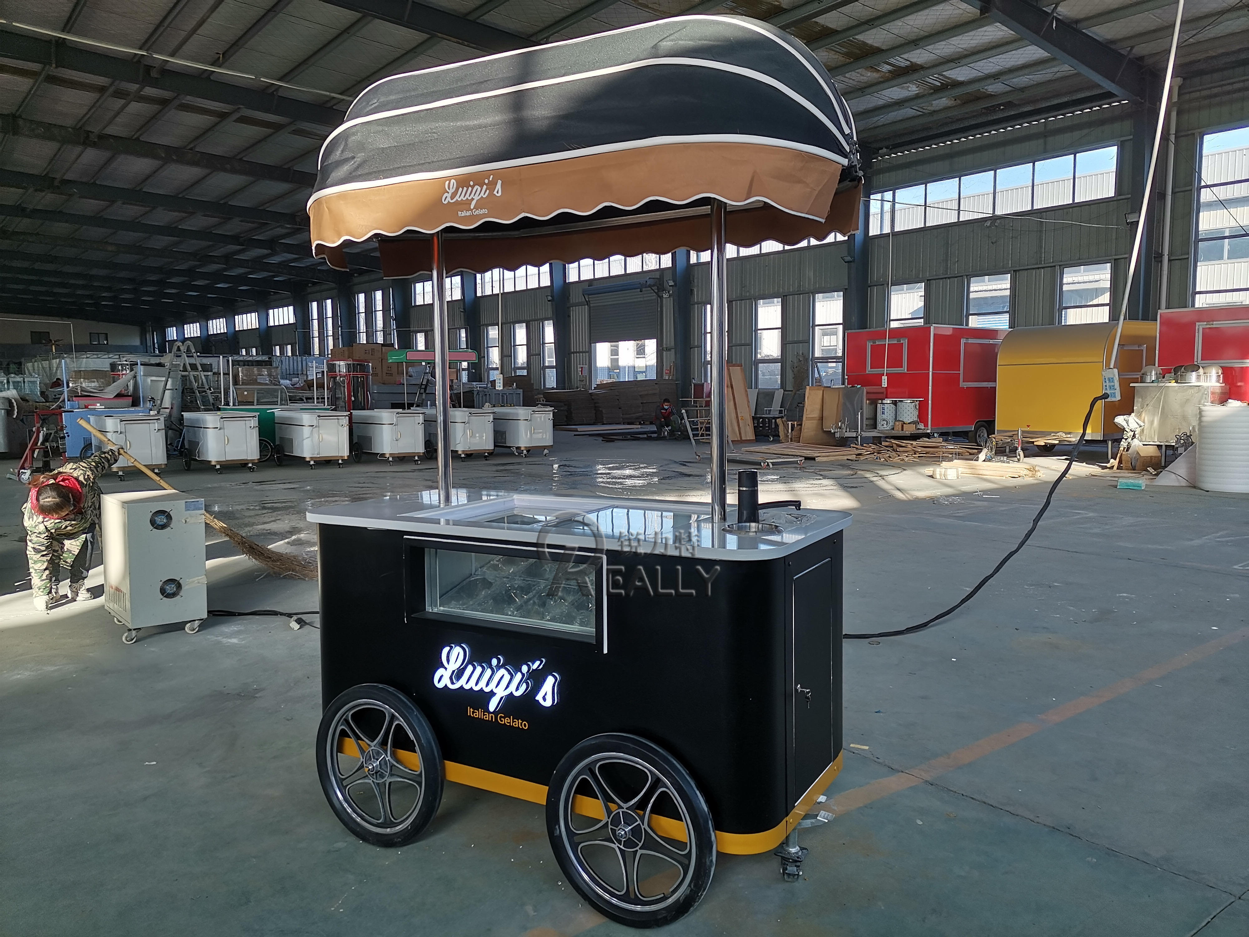 Coffee Tricycle 3 Wheel Ice Cream Food Cart With Ce Iso Certification Mobile Pancake Food Vending Van Food Truck Ice Cream Cart