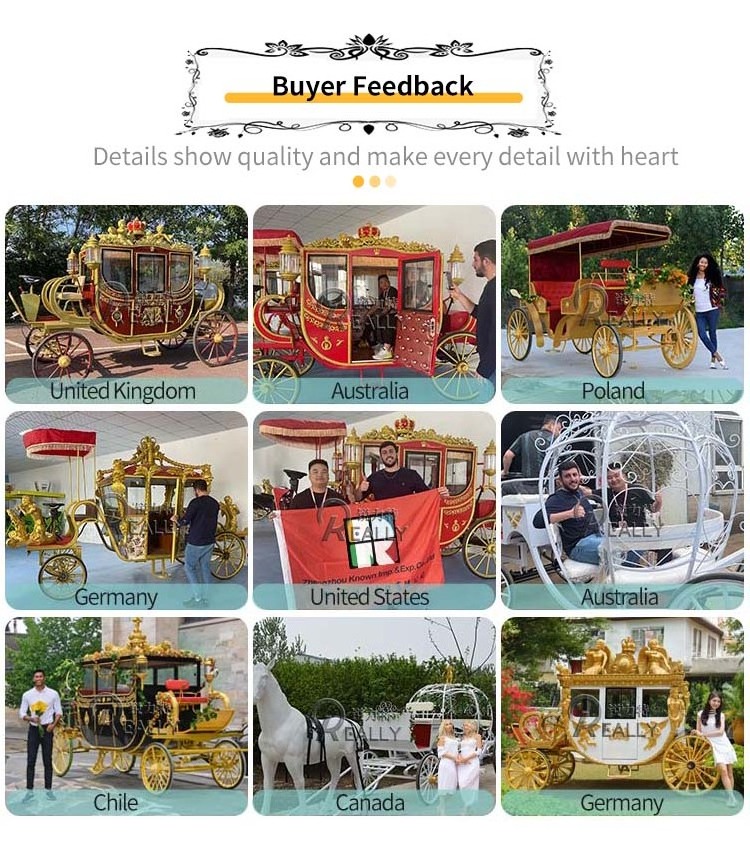 OEM Royal Horse Carriage Wedding Style Park Sightseeing Tour Carriages For Sale Drawn Wheeled Vehicle Retro Cart