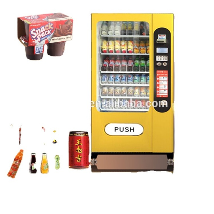 24 Hours Self-Service Coin Operated Vending Machine Touch Screen Chocolate Candy Snacks and Drinks Combo Vending Machine