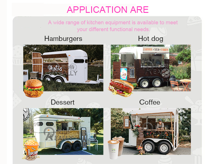 Mobile Food Truck Hot Dog Ice Cream Food Kiosk Coffee Cart Food Trailer with Full Kitchen Equipped DOT CE Concession