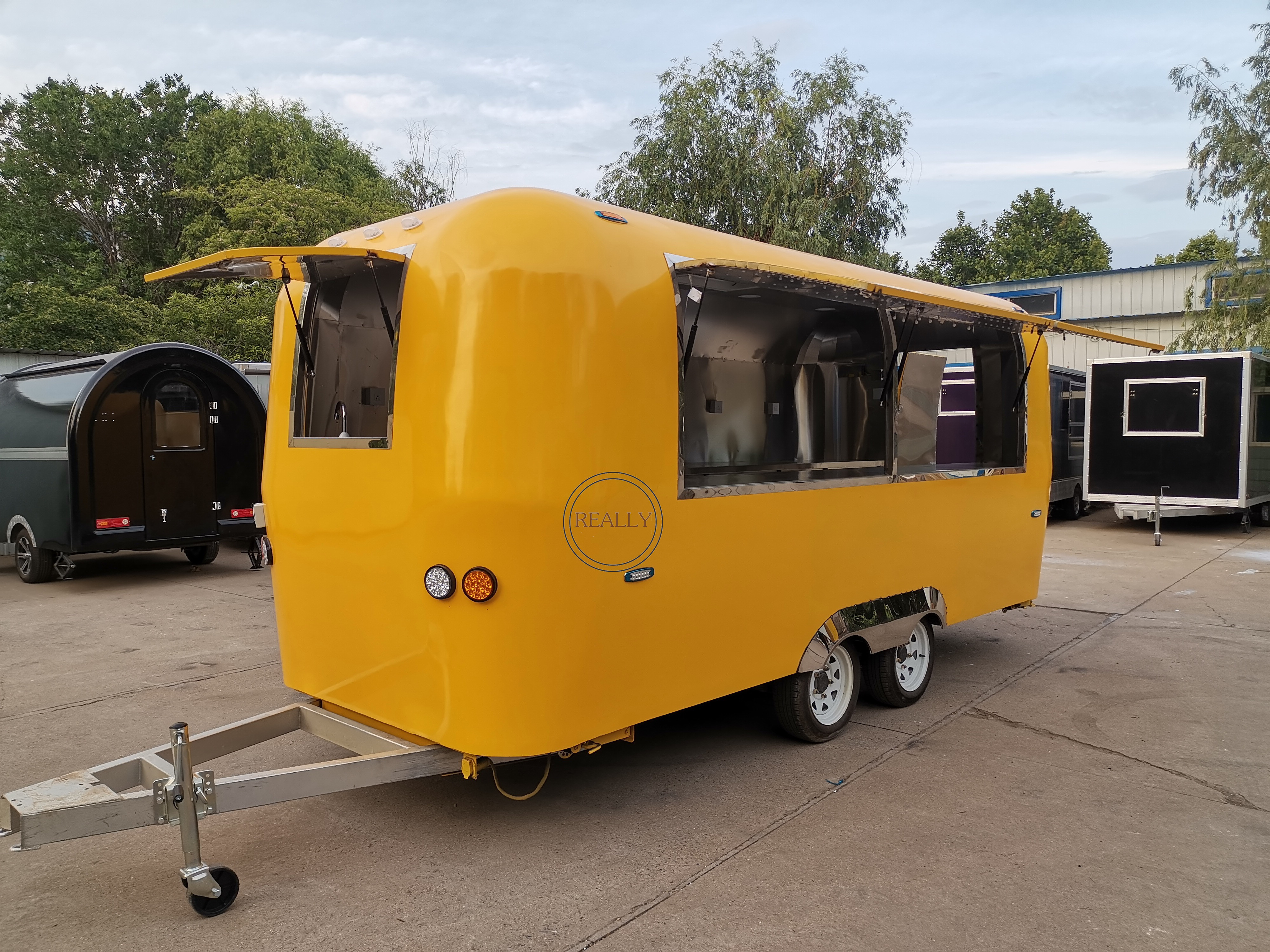 Fully Equipped Mobile Food Truck Purchase For Sale In Usa Customized Airstream Mobile Coffee Ice Cream Fast Food Trailer