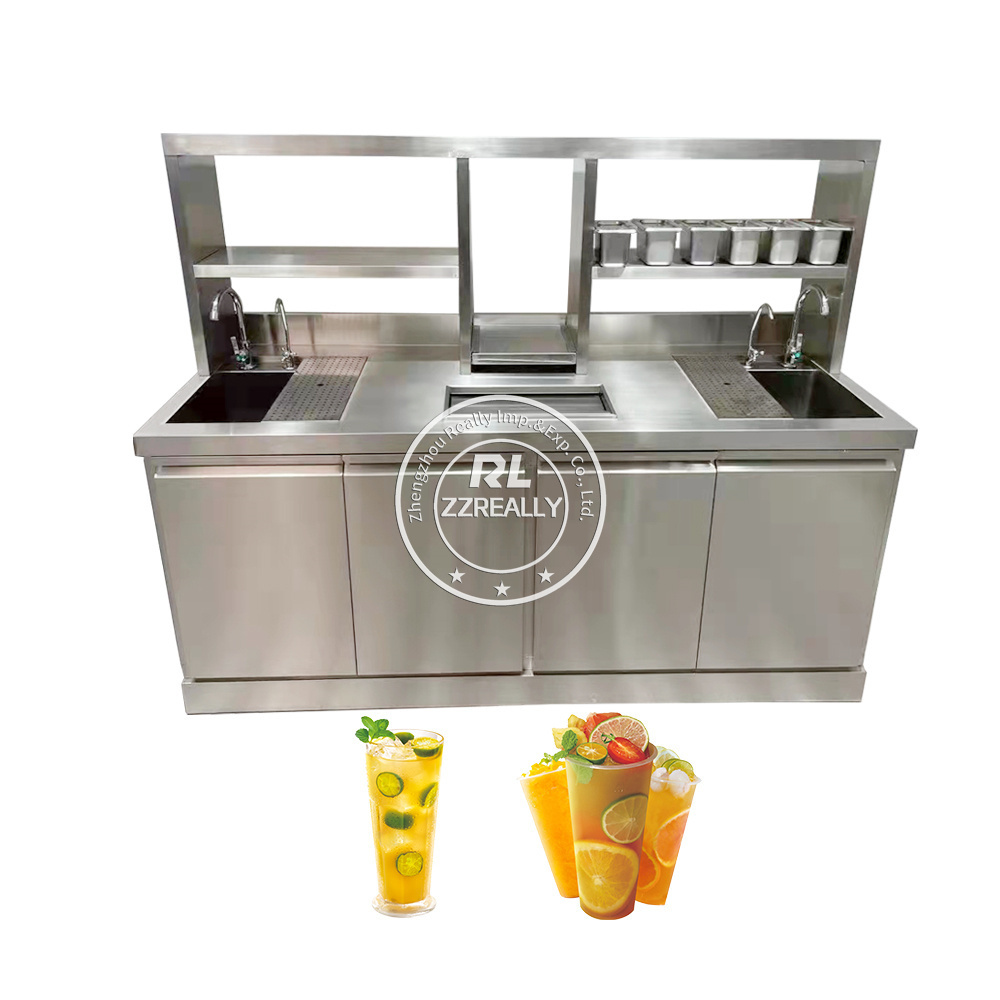 2024 Bubble Tea Bar Counter Water Bar Tea Bar Drink Station Juice Water Compressor Dispenser