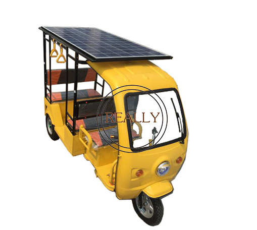 OEM Electric Tricycles 3 Wheel Motorcycle for Passenger Rickshaw Taxi Tuk Tuk with Solar Panel