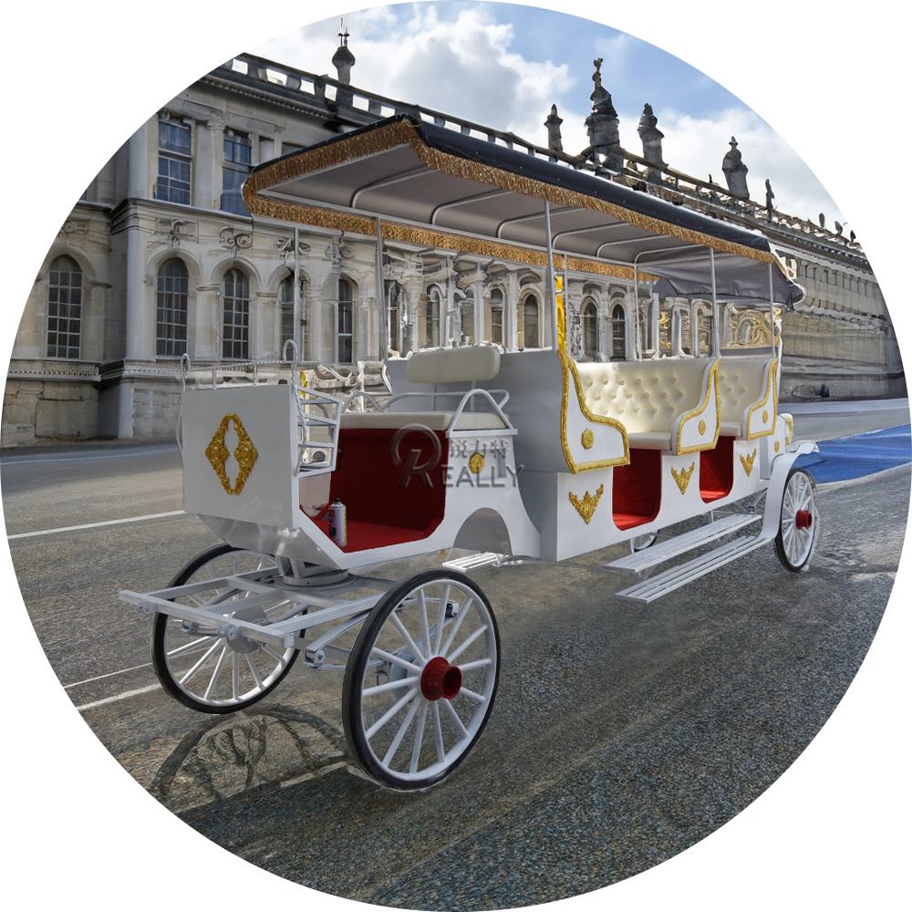 2024 Luxury Four Wheels Royal Horse Carriage For Sale Park Sightseeing Tour Horse Carriage Tourist Special Transportation