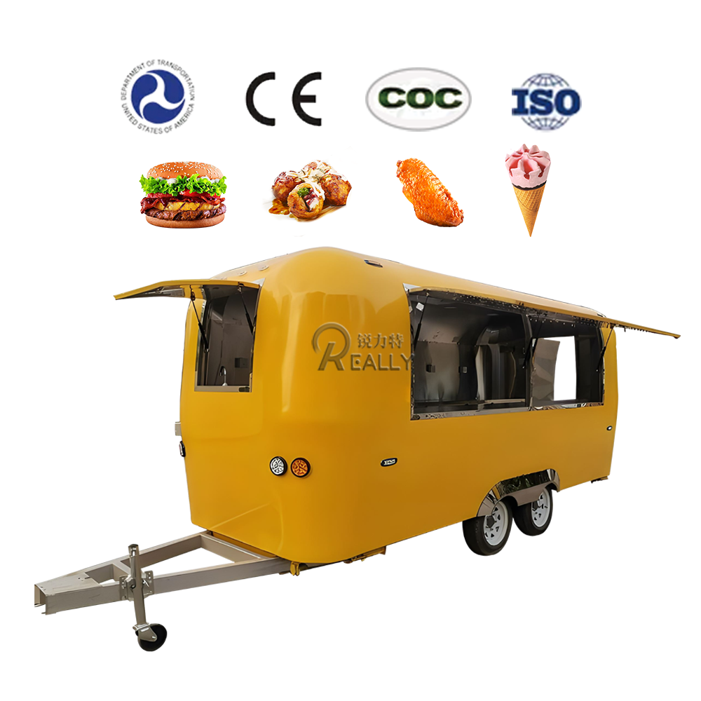 Custom Fast Food Car Trailer Mobile Airstream Food Truck Pizza Truck Bbq Churros Fast Food Cart For Sale With Full Kitchen