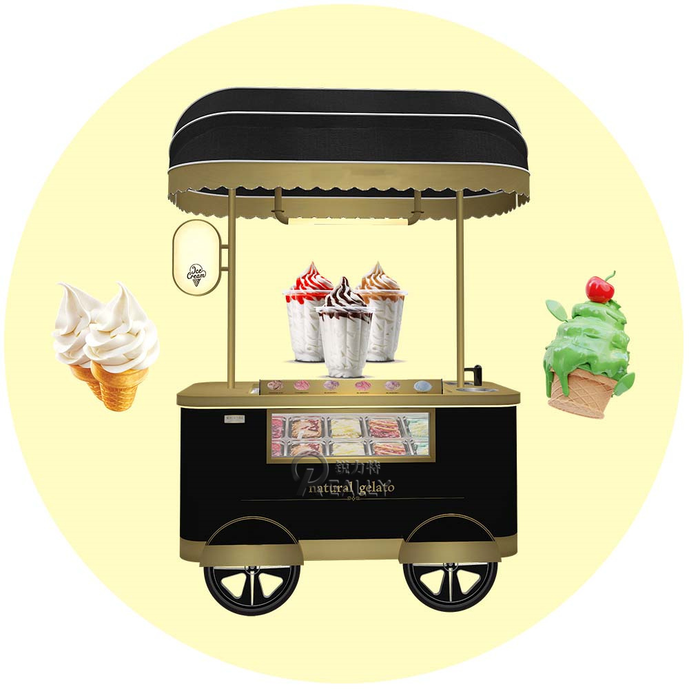 Coffee Tricycle 3 Wheel Ice Cream Food Cart With Ce Iso Certification Mobile Pancake Food Vending Van Food Truck Ice Cream Cart