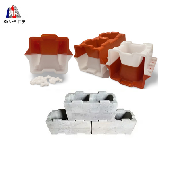 Renfa Cement Plastic Interlocking Concrete retaining wall Blocks Brick Molds Use Making Paver Hollow Block Bricks for Sale