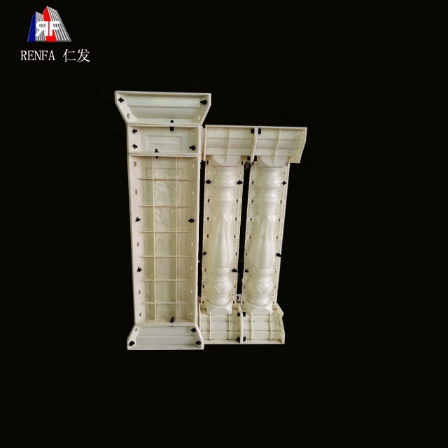 Plastic ABS material roman type concrete pillar mold cement cast in place mould for balcony column baluster