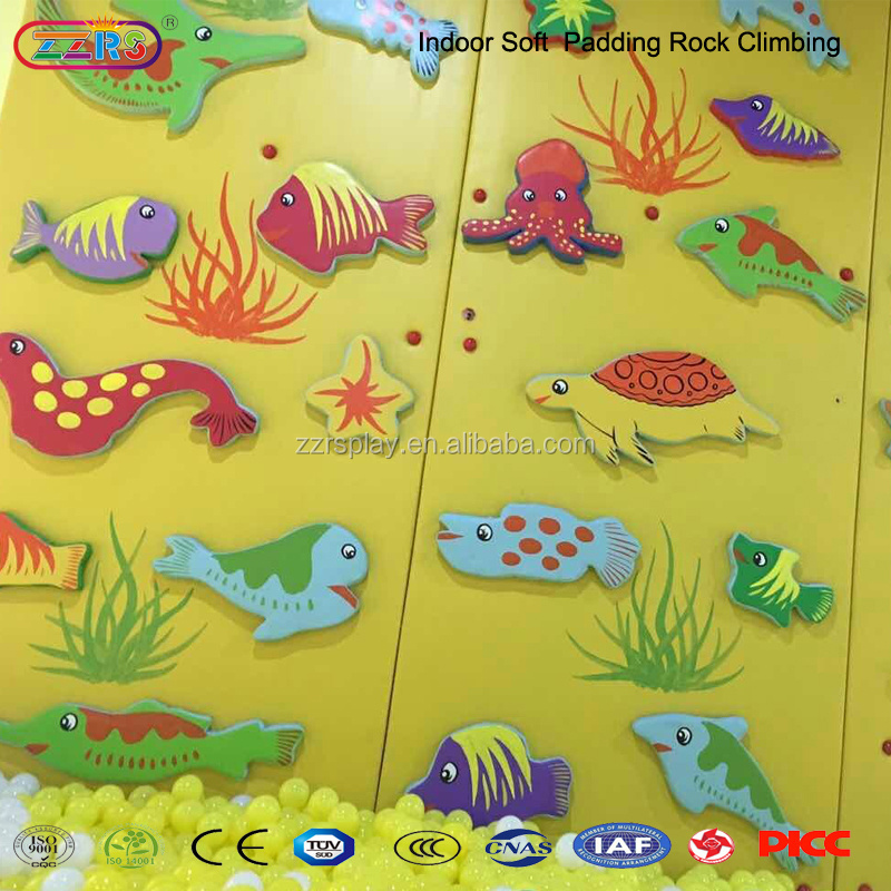 best price soft padding playground indoor rock climbing wall for kids