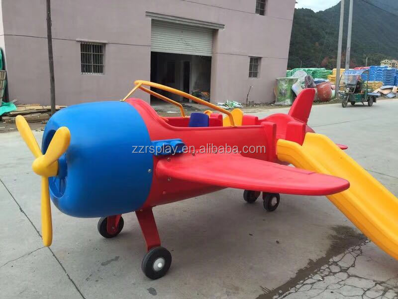 new plastic big airplane innovative playground with slide for children park