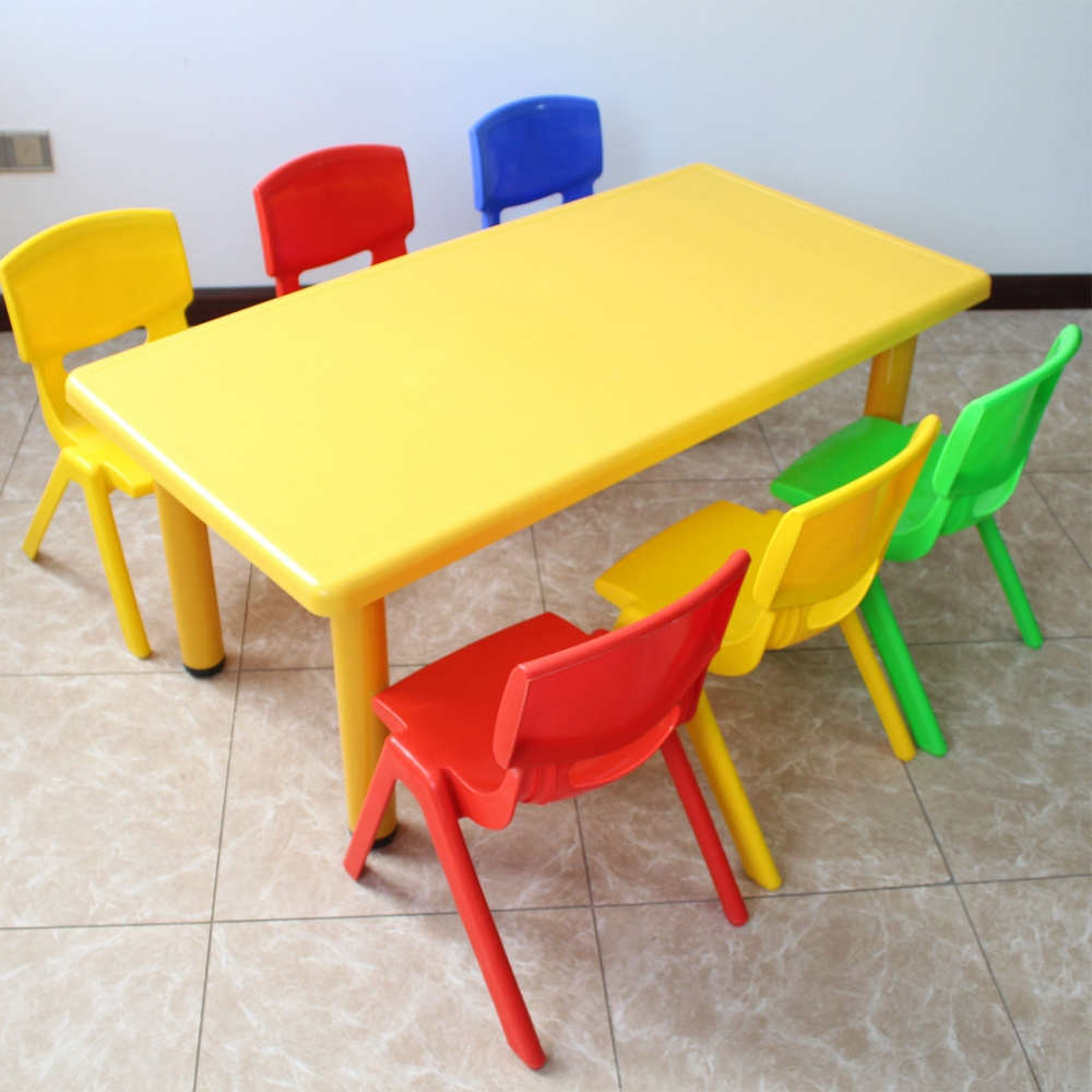 wholesale colorful cartoon study party kids children school kindergarten daycare furniture plastic table and chair set bidding