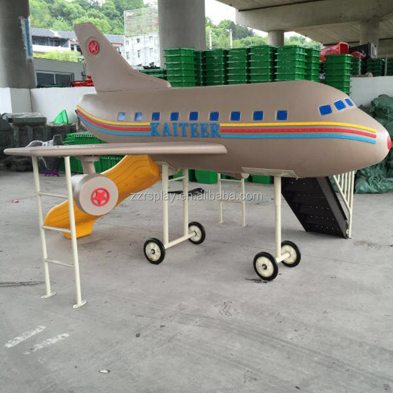 new plastic big airplane innovative playground with slide for children park