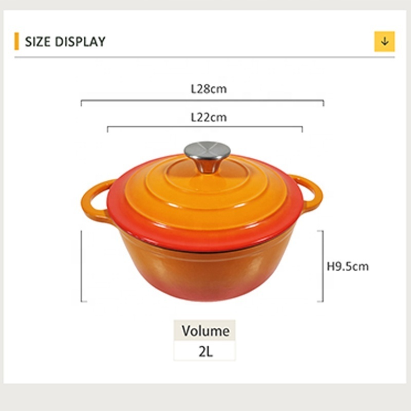 22cm Cast Iron Pot Healthy Eco-Friendly Nonstick Cast Iron Casserole Dish Cookware Sets