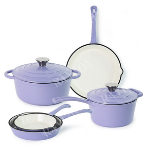 Hot Sale Factory Casting Iron Kitchen Cookware Enamel Cooking Pot Sets Enamel Cast Iron Cookware Set