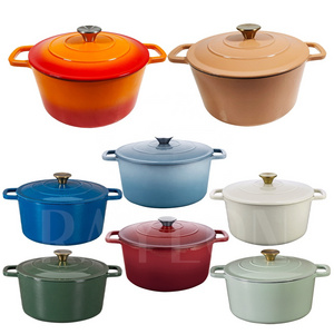 Wholesale Cookware Set Yellow Induction Cast Iron Pot Japan New Cooking Non Stick Enamel Cast Iron Casserole for the Oven