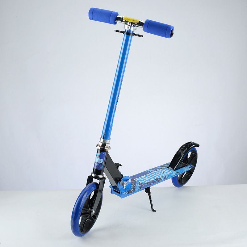 Adjustable Lightweight 2-Wheel adult big wheel Scooter 200mm Folding Teen Scooter with Large Smooth Rolling Wheels