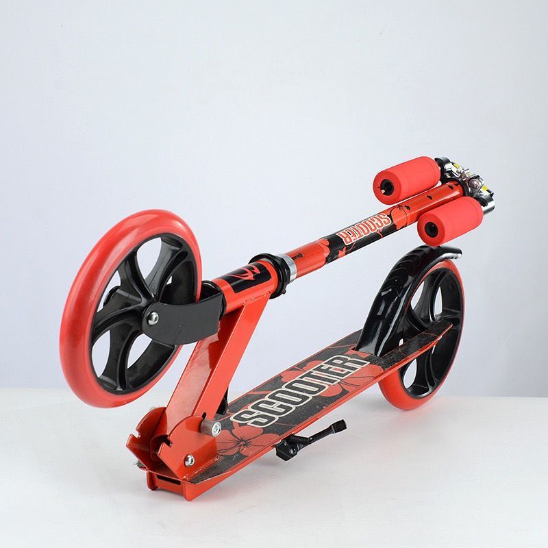 Adjustable Lightweight 2-Wheel adult big wheel Scooter 200mm Folding Teen Scooter with Large Smooth Rolling Wheels