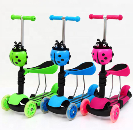 CE kids foldable scooter for sale / high quality children scooters 3in1