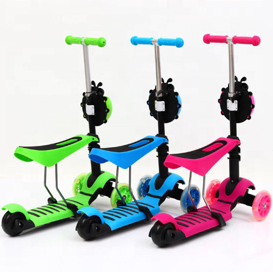 CE kids foldable scooter for sale / high quality children scooters 3in1