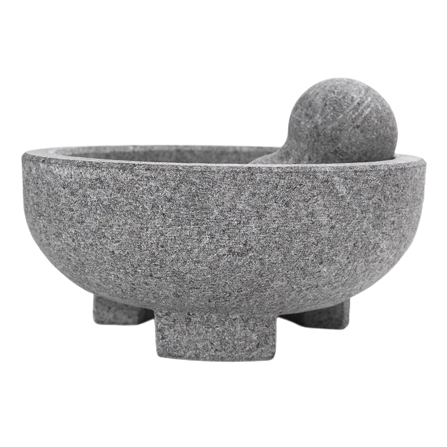 Mortar and Pestle Set, 8 Inch 4 Cups Large Capacity Unpolished Granite  Guacamole Bowl, Stone Grinder Bowl for