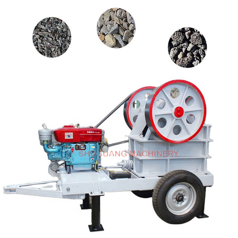 Portable Mobile Mini Stone Rock Jaw Crusher With Diesel Engine