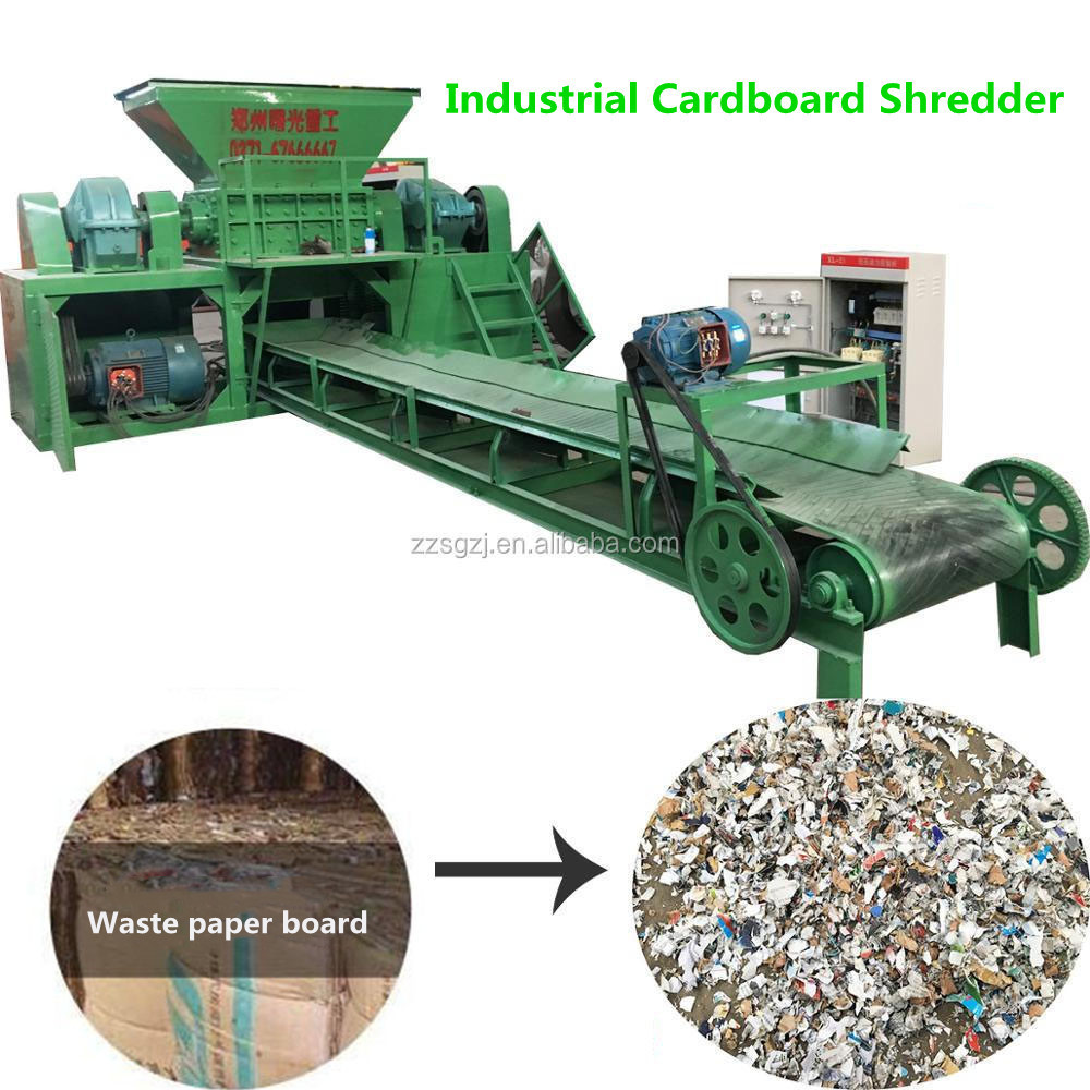 Industrial double shaft crushing machine cardboard box paper shredder