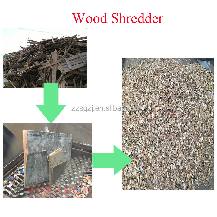 High quality double Shaft wood pallet shredder indonesia/ Wood pallet crusher/Nail Wooden Pallet Crusher Machine