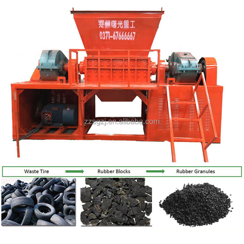 Mobile Scraps Tire Shredder Plant Waste Tire Shredder Rubber Crusher Old Tyre Recycling Equipment Machine Line Prices