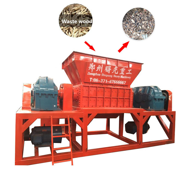 High quality double Shaft wood pallet shredder indonesia/ Wood pallet crusher/Nail Wooden Pallet Crusher Machine