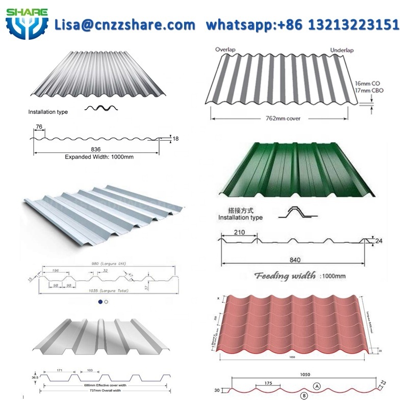 Glazed roofing metal tile roof roll forming machine roofing sheet making machine