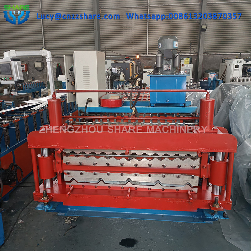 Concrete Double Layer Plastic Metal Roof Tiles Stone Coated Making Roll Forming Roofing Sheet Forming Machine