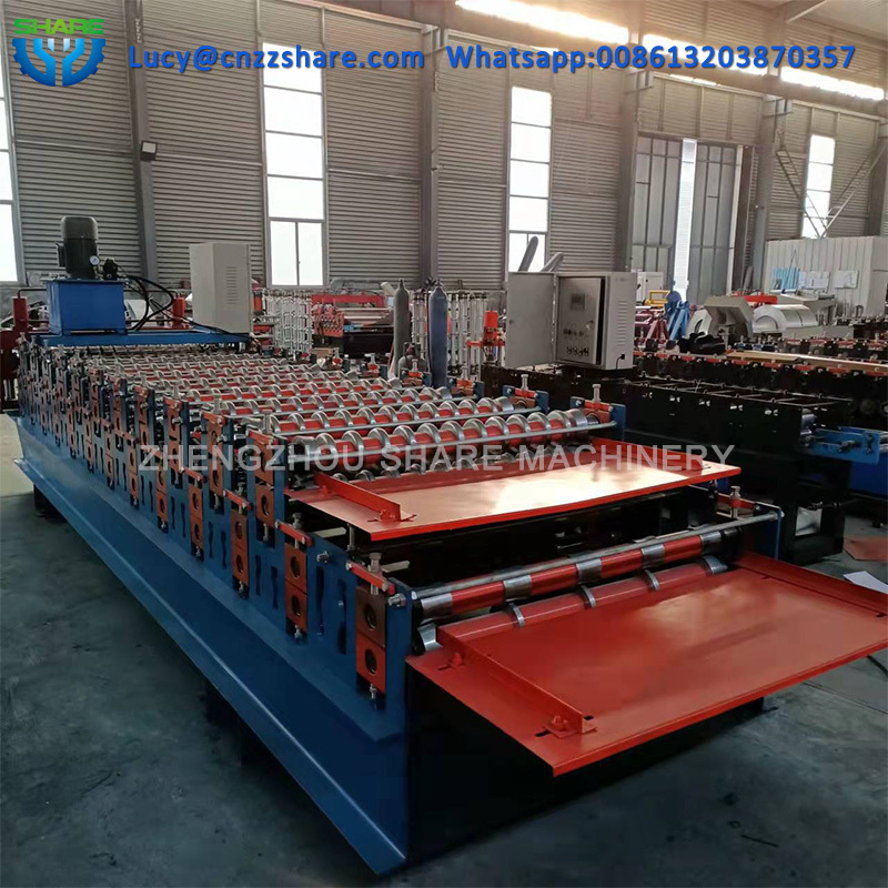 Concrete Double Layer Plastic Metal Roof Tiles Stone Coated Making Roll Forming Roofing Sheet Forming Machine