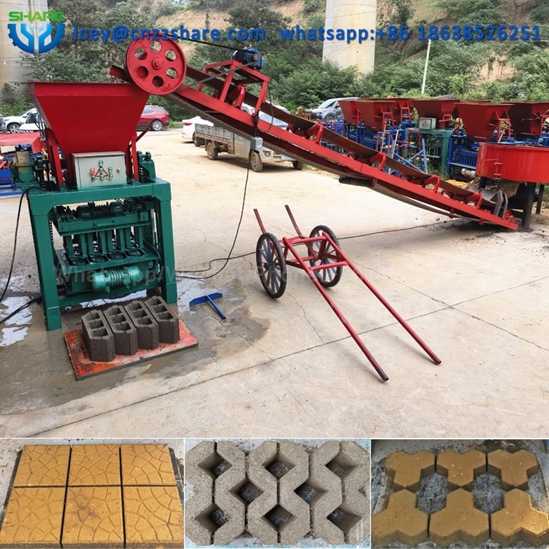 Semi Automatic Hollow Concrete Paving Block Making Moulding Machine Maker Price Manual Egg Laying Cement Brick Making Machinery