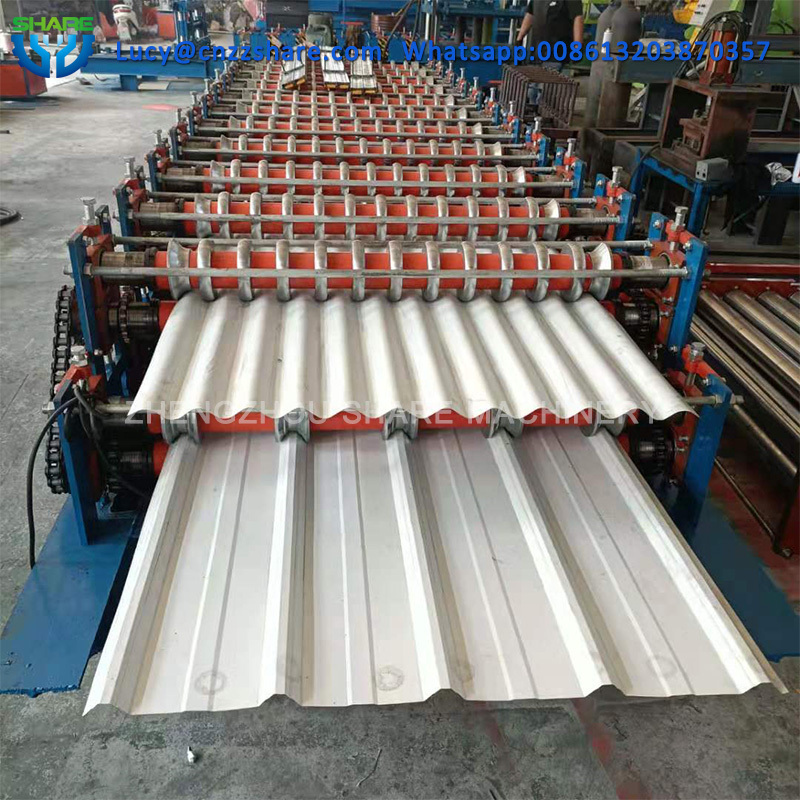 Concrete Double Layer Plastic Metal Roof Tiles Stone Coated Making Roll Forming Roofing Sheet Forming Machine