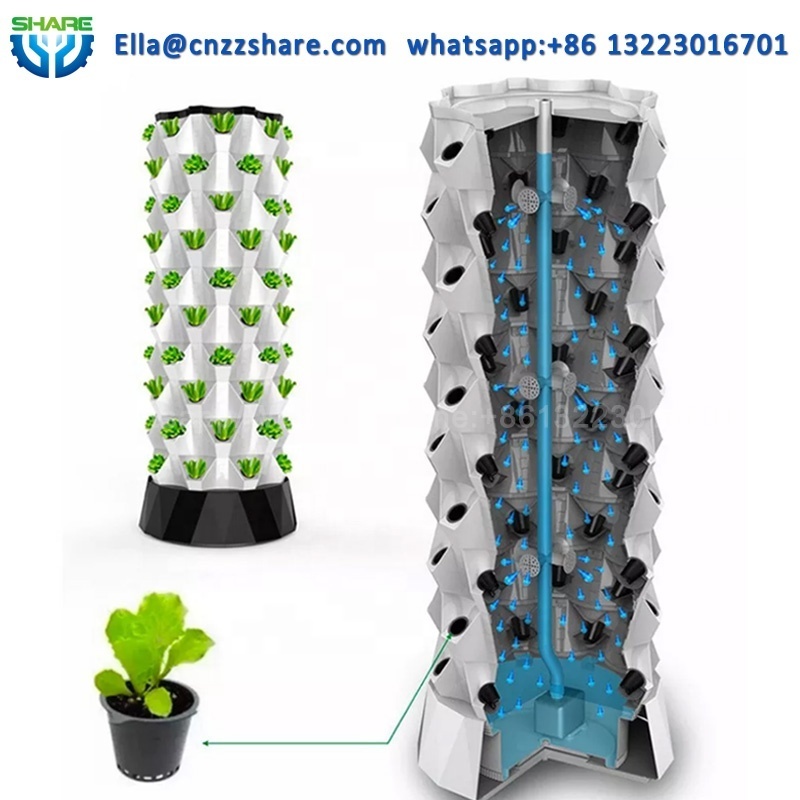 Tower Aeroponics Garden Vertical With 4 led Light Vertical Hydroponic Tower Growing Systems