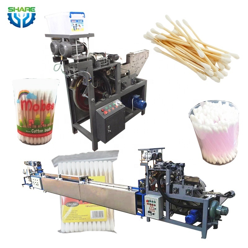 Automation Surgical Wood Alcohol Cotton Swab Packing Machine Baby Safety Plastic Cotton Ear Swab Buds Stick Making Machine