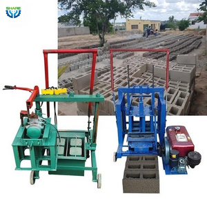 Semi-Automatic Hollow Cement Brick Making Machine Small Mobile Manual Concrete Block Making Machine Manufacturer