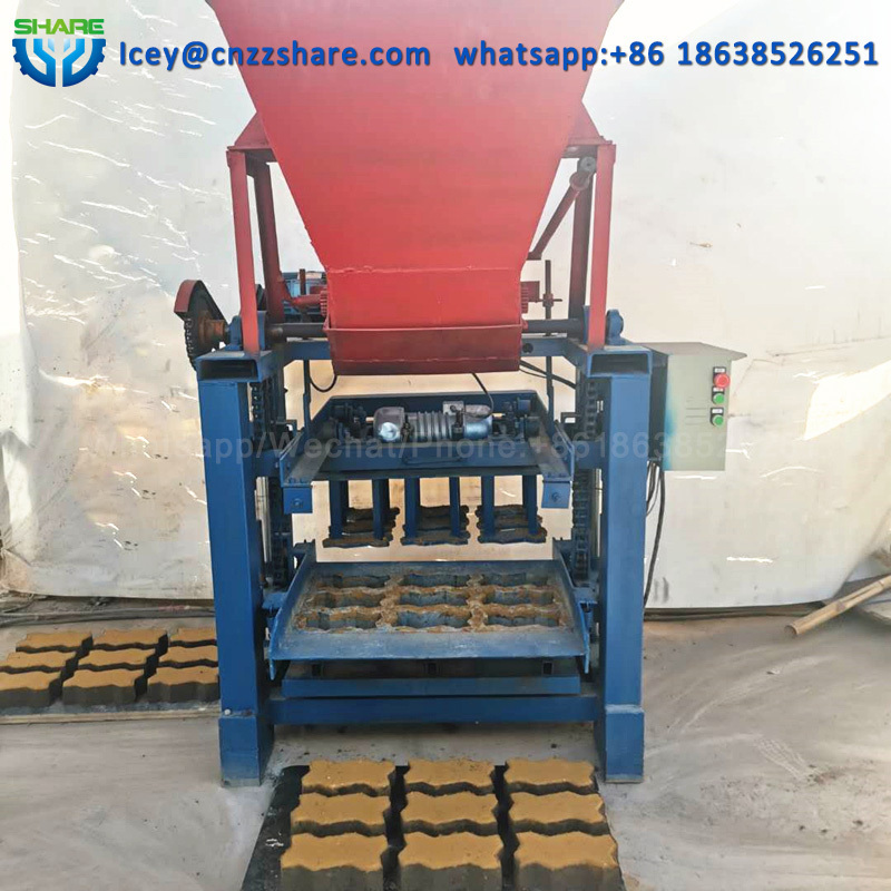 Semi Automatic Hollow Concrete Paving Block Making Moulding Machine Maker Price Manual Egg Laying Cement Brick Making Machinery